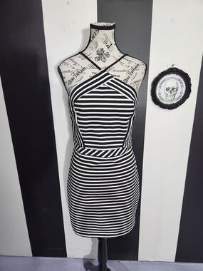 Striped Halter Mini Dress